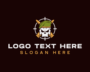 Military Bullet Skull logo