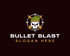 Military Bullet Skull logo design