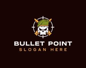 Military Bullet Skull logo design