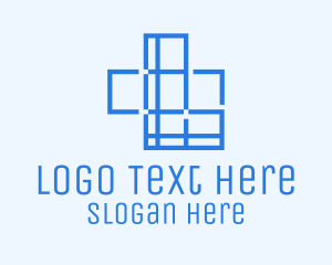 Medical - Blue Cross Outline logo design