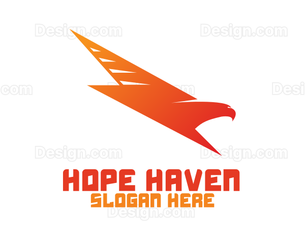 Orange Lightning Falcon Logo