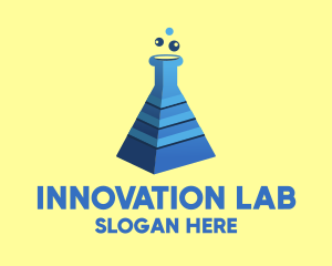 Lab Flask Pyramid logo design