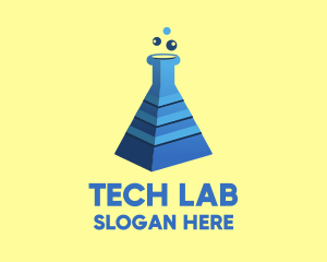 Lab Flask Pyramid logo design