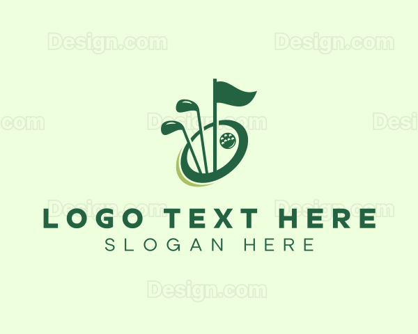 Sports Golf Club Flag Logo