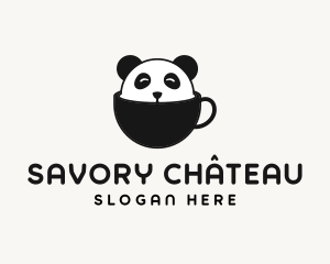 Cute Panda Cup logo design