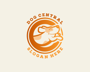 Pet Dog Frisbee logo design