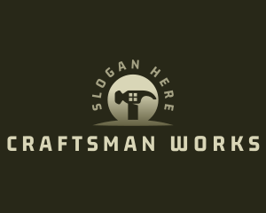 Hammer Builder House logo design