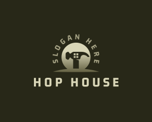 Hammer Builder House logo design