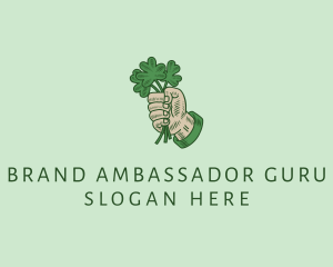 Irish Shamrock Hand logo design