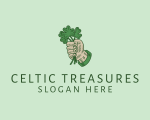 Irish Shamrock Hand logo