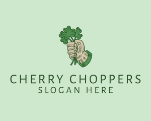 Irish Shamrock Hand logo design