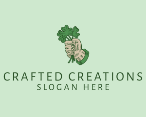 Irish Shamrock Hand logo design