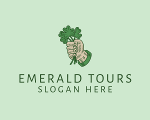 Irish Shamrock Hand logo