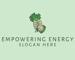 Irish Shamrock Hand logo design