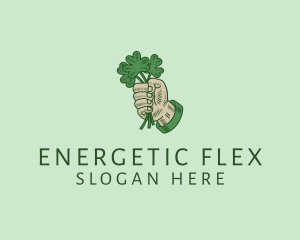 Irish Shamrock Hand logo design