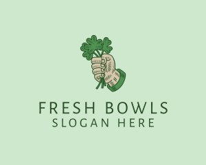 Irish Shamrock Hand logo design