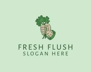 Irish Shamrock Hand logo design