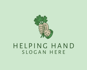 Irish Shamrock Hand logo