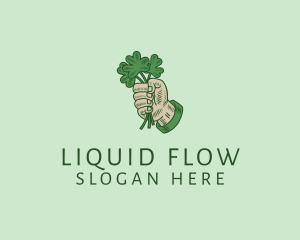 Irish Shamrock Hand logo design