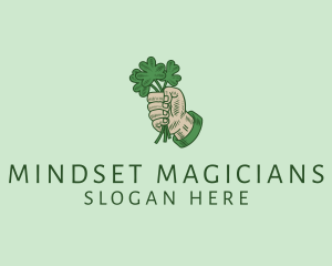 Irish Shamrock Hand logo design