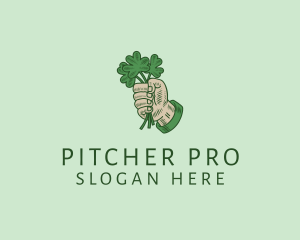 Irish Shamrock Hand logo design