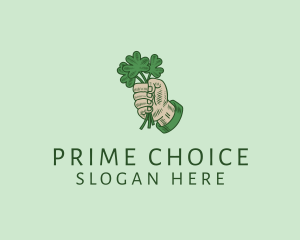 Irish Shamrock Hand logo design