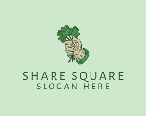 Irish Shamrock Hand logo design