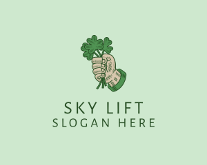 Irish Shamrock Hand logo design