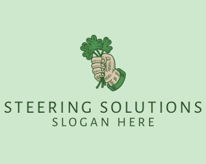 Irish Shamrock Hand logo design