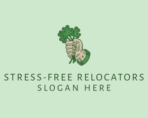 Irish Shamrock Hand logo design