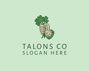 Irish Shamrock Hand logo design