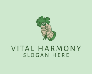 Irish Shamrock Hand logo design