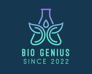 Laboratory Flask Biotechnology logo design