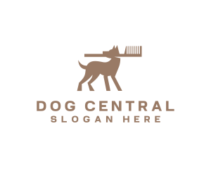 Pet Grooming Comb logo design