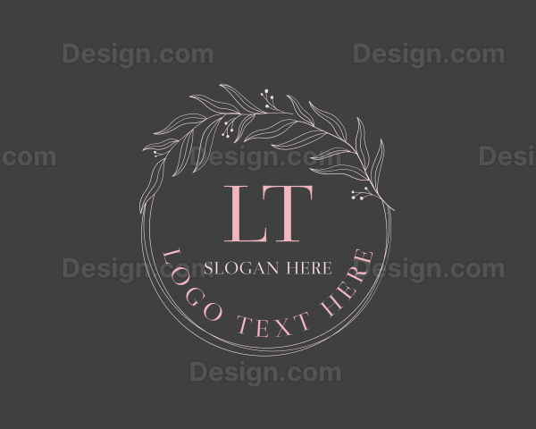 Feminine Leaf Wreath Logo