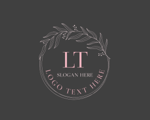 Feminine Leaf Wreath logo