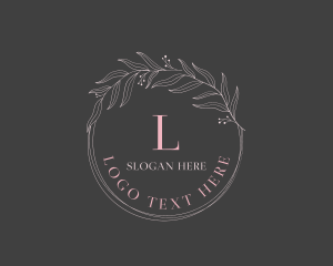 Feminine Leaf Wreath Logo