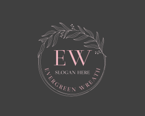 Feminine Leaf Wreath logo design