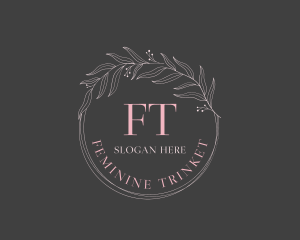 Feminine Leaf Wreath logo design