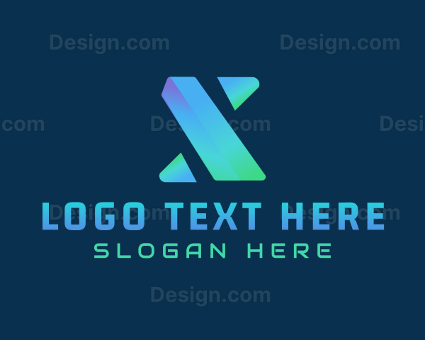 Gradient Tech Letter X Logo