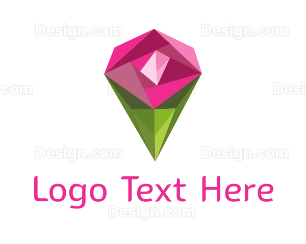 Rose Crystal Flower Logo