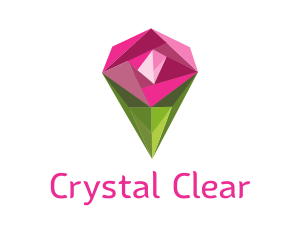 Rose Crystal Flower logo design