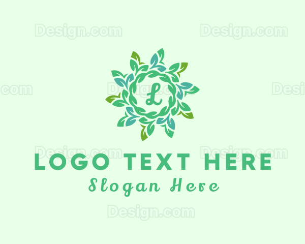 Natural Leaf Wreath Logo