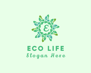 Natural Leaf Wreath  logo design