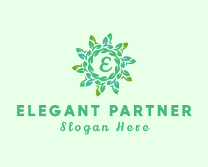 Natural Leaf Wreath  logo design