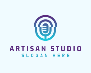 Gradient Mic Studio logo design