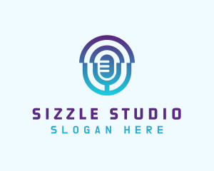 Gradient Mic Studio logo design