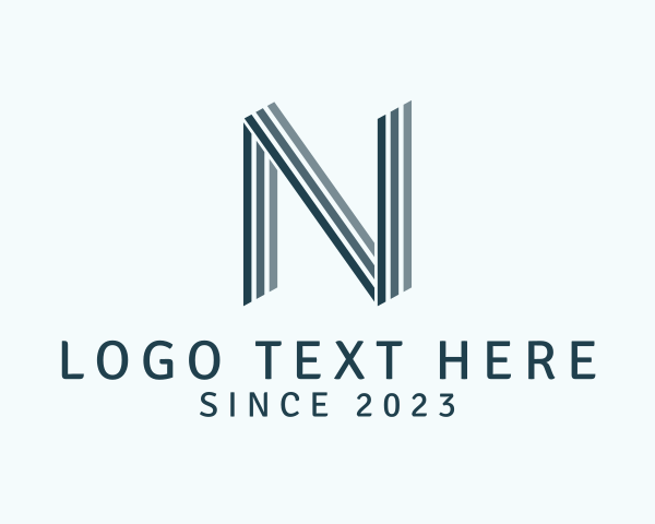 Creative Stripe Letter N logo