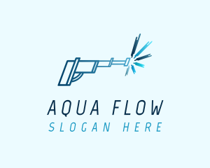 Blue Power Washer Cleaner logo design