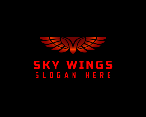 Gradient Wing Flight logo design